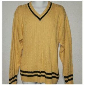 Izod stylish Men's V-Neck knit sweater, Yellow and Blue in size Medium/Large